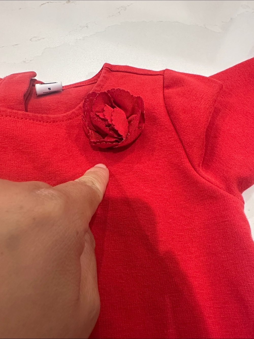 Janie and Jack Red tiered 3/4 sleeve bell ruffle sleeve dress size 5 - Picture 3 of 6